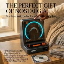 LOKMAT Portable CD Player, Bluetooth 5.3, Home CD Player, With HiFi Speakers, Rechargeable 5200mAh Battery, Micro SD/AUX Interface, Desktop CD Player, 6 Light Modes. - View 7