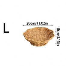 1 buah/3 buah Baki Anyaman Plastik Gaya Rotan, Keranjang Penyimpanan Buah & Camilan, Keranjang Roti & Kue, Wadah Sajian Kentang Goreng, Keranjang Pengatur Meja Dapur, Keranjang Piknik Portabel, Tempat Penyimpanan Meja untuk Penggunaan Sehari-hari di Rumah dan Restoran - View 10