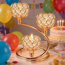 1/4/8/10/12/24pcs Gold/Silver Decorative Crystal Tea Light Candle Holders, 1.6 Inch Height, Suitable For Wedding Ceremony, Dining Table Centerpiece, Christmas, New Year Gifts - Multicolor - View 20