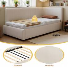 Sofa Bed Frame Beige 199 X 101 X 82.5 Cm - Beige - View 5