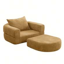 Compressed Foldable Mattress, Convertible Folding Sofa Bed With Removable Arms, All-In-One Portable Mattress Floor Sofa Bed, No Assembly Required & Non-Slip. - 黃色 - 查看 7