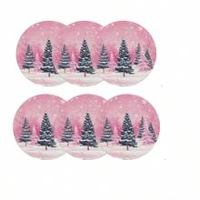 1/2/4//6/8 Christmas Themed Christmas Tree And Snowflake Snowman Garland Placemats, 15 Inch Single-Sided Circular Party Placemats, Suitable For Party Kitchen And Dining Decoration, Banquet Decoration, Very Suitable For Christmas Home Decoration - Multicolor - View 15