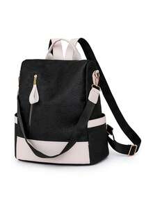 Women's Backpack Suitable For Daily Commute, Travel, Shopping And Street Shopping - Black - View 3