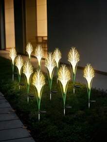 Solar Powered LED Artificial Reed Garden Light, Swaying Fiber Optic Reed Floor Lamp, Waterproof, Suitable For Garden, Yard, Pathway, Plant Decoration, Solar Garden Light, Holiday Party Gift, Christmas - One Size - View 8