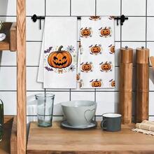 2pcs Kitchen Absorbent Towels, Made Of Polyester Material, Pumpkin, Spider Web, Bat Pattern Printed, Suitable For Kitchen, Bathroom, Ideal Choice For Housewives And Family Gatherings, High Cost-Effective Home Supplies, Autumn Decoration And Room Decor - Multicolor - View 6