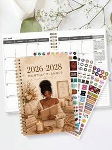 Trees 2026–2028 24-Month Planner, 1/2 Year Weekly And Monthly Calendar With Monthly Overview And Notes, Suitable For Improving Efficiency, Appointment Management And Goal Setting, Back To School Supplies, Office Desk Accessories - Multicolor - View 10