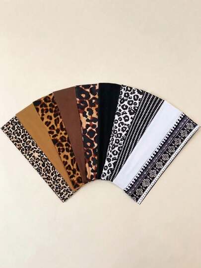 1/4pcs Solid Color Leopard Print Headbands,Wide Hair Headband,Elastic Hair Accessories,Suitable For Fitness/Yoga,Casual Hair Accessories And Daily Use