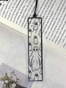 Halloween Transparent Acrylic Bat Pattern Bookmark With Black Tassel, Multiple Sizes Available - Thoughtful Gift For Bookworms, Colleagues And Relatives; Acrylic Bookmark Decoration, Perfect For Halloween And Back To School Season - One Size Fits All - View 8
