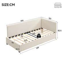 Sofa Bed Frame Beige 199 X 101 X 82.5 Cm - Beige - View 4
