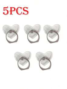 6pcs/5pcs/4pcs/3pcs/2pcs Dudukan Ponsel Transparan Kartun Lipat dengan Cincin Penahan, Bentuk Hewan, Bulat, Bunga - beraneka warna - View 61