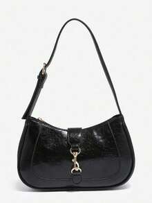 1 Piece Of Retro Minimalist Hook Shaped Decoration Adjustable Shoulder Strap Crescent Bag, Fashionable Women's Bag, Multifunctional Armpit Bag - Multicolor - View 12