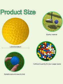 24pcs Random Color Wear-Resistant Golf Practice Balls, Mixed Colors, PE Material High Elasticity Durable, Realistic Touch And Flight Effect, Suitable For Indoor Or Outdoor Sports Training - Multicolor - View 6