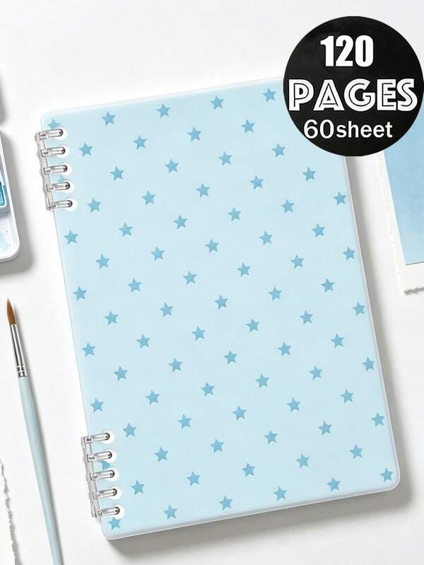 A5 Back To School Campus Style Minimalist Star & Polka Dot Notebook, Fresh Polka Dot Cover Spiral Notebook - Perfect Gift For Women And Girls, Elegant Journal | Cute Aesthetic | Spiral Bound, Exquisite Storage And Planner Notebook, Decorated With Polka Dot Theme - School Supplies, Student Writing Office Record Diary - Ideal Choice For Back To School Supplies, Learning Supplies, Perfect Gift For Students
