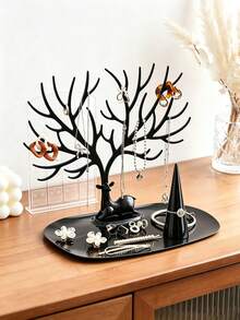 Creative Deer-Shaped Desktop Jewelry Display Stand, Earring, Necklace, Bracelet, Ring, Jewelry Storage Organizer Rack, Home Decor Jewelry Holder, Ideal Gift For Girlfriend - Multicolor - View 7