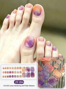 Cross-Border New Arrival Semi-Cured Gel Summer Toe Nail Stickers, Glitter Flash Design, In Stock Wholesale, Waterproof & Long-Lasting - Multicolor - View 2