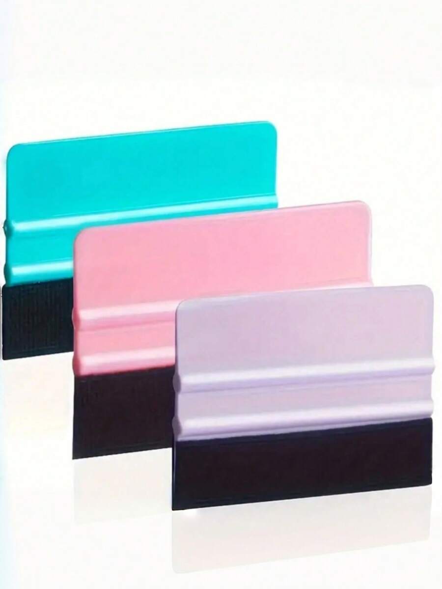1/2pcs Car Window Film Application Tool With Felt Edge, Film Squeegee, Sticker Scraper, Wallpaper Smoothing Tool, Sticker Installation Accessory, Surface Leveling Equipment, Suitable For Halloween And Christmas Party Decoration - A - View 1