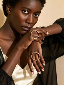 1pc European And American Geometric Minimalist Versatile Women's Ring - Yellow Gold - View 3