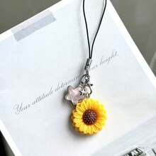 1/2pcs Transparent Star & Sunflower Phone Charm Pendant, Creative Small Accessory, Suitable As Gift - Multicolor - View 11