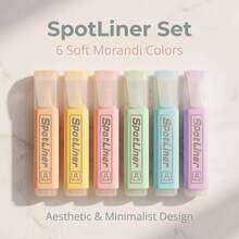 6-Color Macaron Soft Highlighter Pens, Minimalist Design, Smooth Writing, No Smudging, Fade-Resistant. Fluorescent Marker Pens Designed For Student Notes, Journaling And Back-To-School Stationery Gifts, Helping You Easily Start A New Chapter Of Learning. - 6-color Highlighter Set - View 1