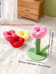 1 Tulip-Shaped Cat Scratching Board, With Sisal Rope, Pet Cat Scratching Post Toy - Multicolor - View 2
