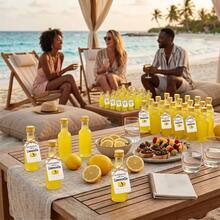 44pcs/4pcs Empty Plastic Lemon Juice Bottles With Lids, Mini Refillable Bottles With Lemon Labels, Jute Rope And Funnel, Suitable For Homemade Lemonade, Juice, Wedding, Party Favors, Beach Trips, Picnics, Holiday Gatherings And Kitchen Decor - Transparent K - View 6
