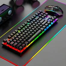 RAIKU R905 Wireless Rechargeable Keyboard And Mouse Set, Gaming Backlit Keyboard And Mouse Set, 87-Key Backlit Wireless Keyboard, 6-Button Mouse, Business Office Keyboard And Mouse Set - View 6