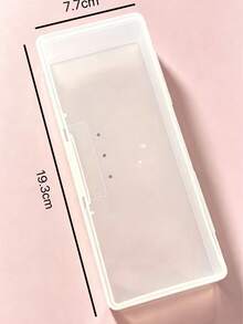 1pc Double Layer Nail Art Tool Storage Box, Large Capacity, Can Store Nail Polish, Glue And Nail Files, Double Layer Compartment Storage Box - White - View 6