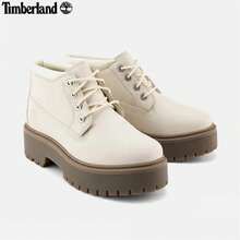 Timberland New Waterproof Anti-Slip Breathable Mid-Top Thick Sole Height-Increasing Women's Outdoor Sports Casual Martin Boots - Off-white/Brown - View 6
