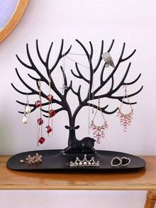 Creative Deer-Shaped Desktop Jewelry Display Stand, Earring, Necklace, Bracelet, Ring, Jewelry Storage Organizer Rack, Home Decor Jewelry Holder, Ideal Gift For Girlfriend - Multicolor - View 5