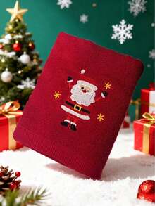 [1/3pcs] Cotton Christmas Cute Cartoon Embroidered Towels, Soft Super Absorbent Lint-Free Face Towels, Home Daily Use Adult Hand Towels Suitable For Kitchen, Bathroom And Living Room - Green/Red/White - Multicolor - View 10