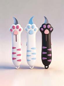 Multifunctional Pocket Folding Knife, Cute Cat Paw Retractable Curved Blade, Non-Slip Handle, Mini Portable Box Opener With Lanyard Hole, Home Daily Parcel Unboxing Craft Tool, Suitable For Students, Office Workers And Cute Gift Lovers - View 5