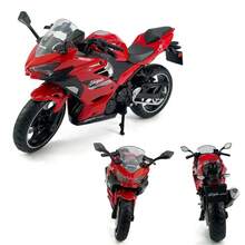 Burago Model Motor Die-Cast Paduan Aluminium Kawasaki Ninja 400 Skala 1:12 (Hijau/Merah), Dekorasi Meja Kreatif dengan Dudukan Pajangan, Hadiah - MultiWarna - View 2