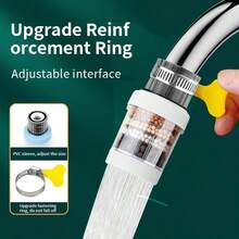 Filtro de grifo, purificador de agua universal anti-salpicaduras, adecuado para grifo de fregadero de cocina, aireador de grifo doméstico, desmontable y lavable, filtra impurezas en el agua, adecuado para Europa y América, viene con adaptador, nuevo producto de verano. - azul - Ver 8