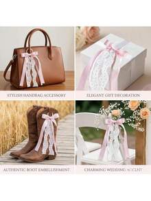2 st/1 set rosa rosett för cowboyboots för kvinnor, avtagbar spetsrosett med klämma, DIY-festdekoration, perfekt för att dekorera boots, presentinslagning, ryggsäcksdekoration och bröllopsdekoration - Flera stilar - Visa 3