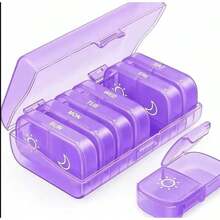 Portable Weekly Pill Organizer 7 Day AM & PM, Detachable Mini Pill Box, Travel Waterproof Vitamin Case, Compact Supplement Medication Storage Container For Outdoor Trip Office - AM PM Pill Organizer - View 6