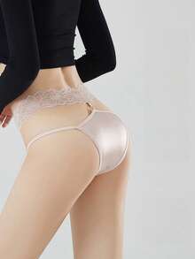 Mystèrelle 3pcs Floral Lace Waistband T-Back Panties With Bow Decor Spaghetti Strap Women's Underwear - Multicolor - View 2