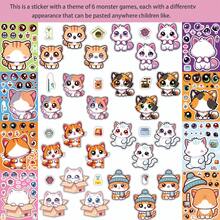 8pcs Cat DIY Creative Puzzle Stickers - Vibrant Rewards For Laptop, Water Bottle, Phone And Skateboard - Engaging, Reusable, Adding Fun Personal Style To Your Gadgets - Multicolor - View 2