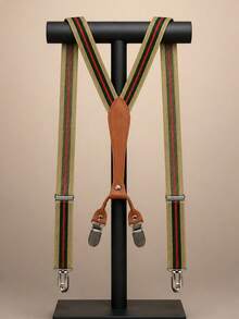 2.5cm High Elasticity Suspenders For Men - Champagne - View 6