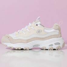 Skechers Sepatu Sneakers Kasual Wanita D'LITES Classic Platform Peningkat Tinggi untuk Perjalanan Sehari-hari, Sepatu Panda, Sepatu Ayah - Putih pucat - View 7