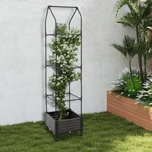 YUNRUX Planter With Trellis, Planter With Wheels, Garden Planter With Trellis - B - 查看 9