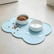 Alas Makan Hewan Peliharaan Silikon, Alas Mangkuk Anti Bocor dan Anti Selip untuk Anjing dan Kucing, Bentuk Oval - View 13