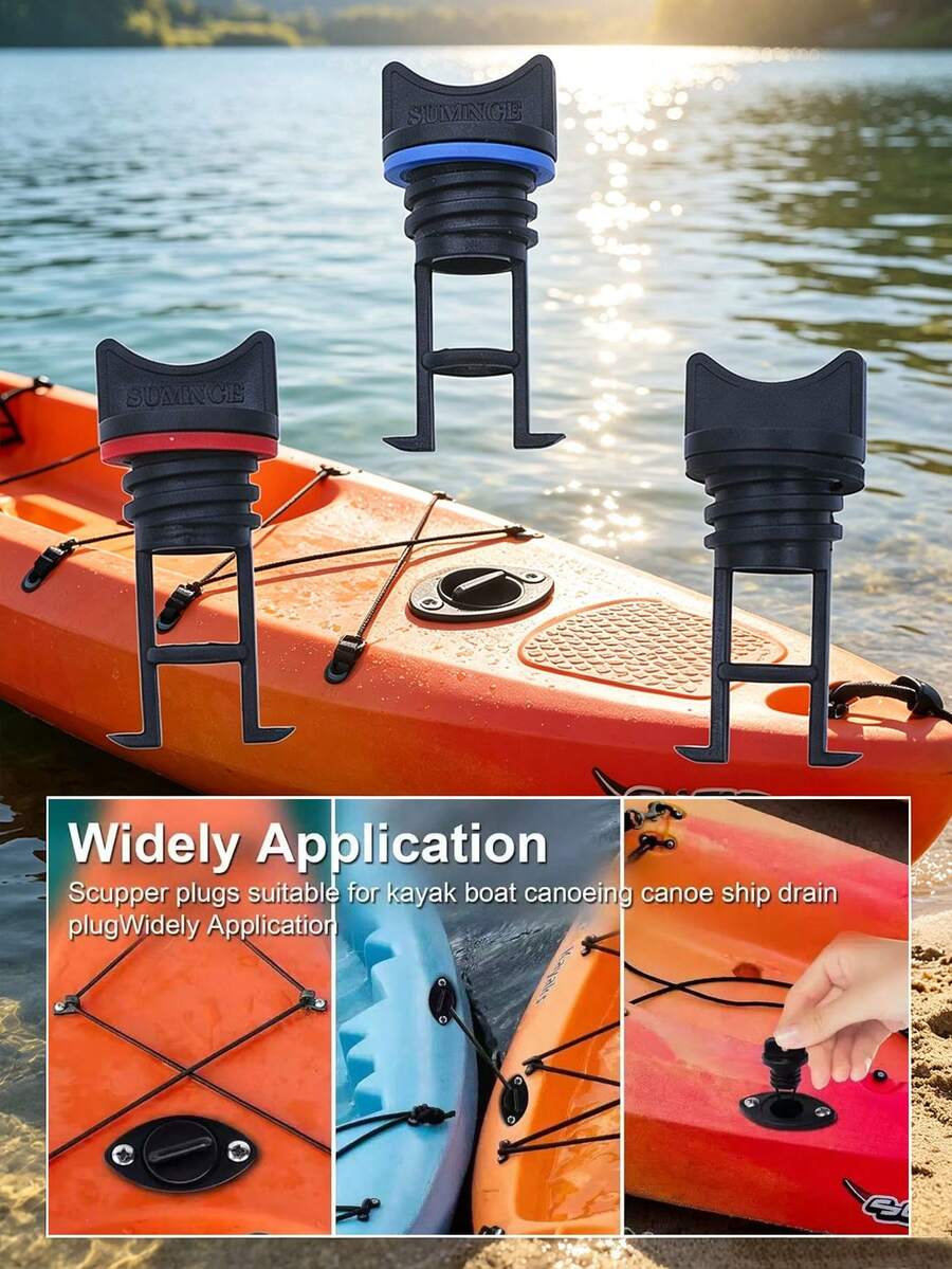 3/4 Inch (19mm) Marine Yacht Rubber Boat Drain Hole Standard Size Coarse Thread Plug Stopper Replacement Parts For Kayak Canoe - Multicolor - View 1