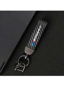 1pc Carbon Fiber Color Car Keychain Clip Compatible With BMW 1 3 5 7 2 4 6 X Series X1 X3 X5 X6 X4 Fashionable Car Key Ring - A - View 2