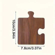 4Pcs Vintage Wooden Puzzle Coasters Heat Resistant Desk Decor - Ornament - View 2
