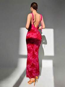 Women Short Dresses - Fuchsia Pink - View 2