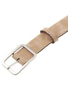 1pc Women Fashionable Square Buckle Belt For Daily Life Summer, School Fall, Autumn, Halloween - Khaki - View 3