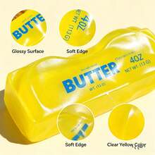 1pc Transparent Butter Squeeze Toy, TPR Non-Rebound Simulation Prank Toy, Realistic Semi-Transparent Yellow Oval With Print, Stress Relief Desk Toy, Christmas Gift Halloween Holiday Stocking Filler, Random Style, Soft Cute Blind Box - Multicolor - View 7