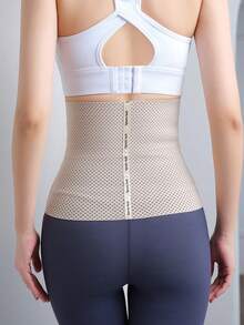 Women's Sports Waist Trimmer Neoprene Waist Trainer Body Shaper With Zipper Double Waistband For Abdominal Compression And Waist Shaping - A - View 5