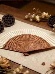 Folding Hand Fan Kung Fu Fan, Bamboo Folding Fan, Suitable For Celebration, Costume Matching, Wedding, Performance, Decoration, Holiday Gift, Home, Office, Party Supplies, Birthday Gift, Graduation Gift, Portable Tool - Multicolor - View 3