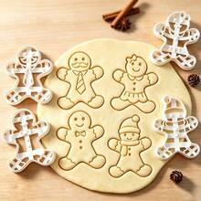 1 cái/4 cái khuôn cắt bánh quy hình người gừng Noel, phù hợp cho fondant, phô mai, bánh quy, bánh ngọt, sandwich, bánh mì, dụng cụ nướng bánh, dùng để trang trí bánh ngọt DIY, phụ kiện dụng cụ nướng bánh nhà bếp, quà tặng Giáng Sinh, trang trí mùa đông Giáng Sinh - Nhiều màu - Xem 3